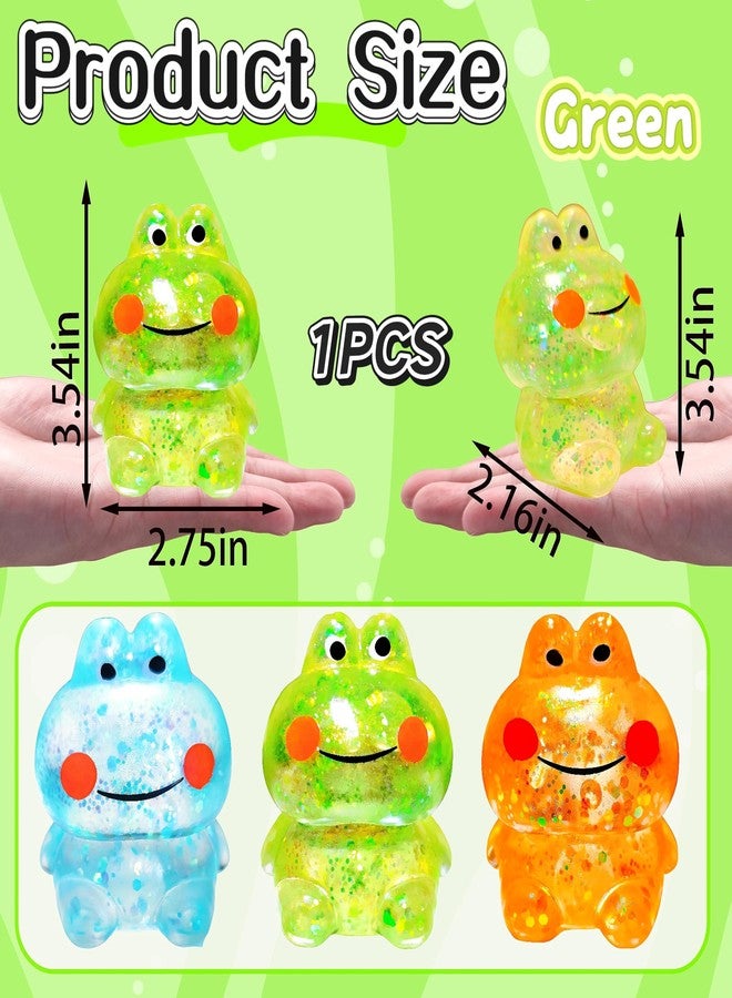 EVDERS 1Pcs Squishy Frog Stress Balls for Adults Maltose Ball Sensory Fidget Toys for Kids, Frog Sugar Ball, Slow-Rise Squishy Sugar Stress Toy, Animal Squeeze Toys (Green) - Image 2